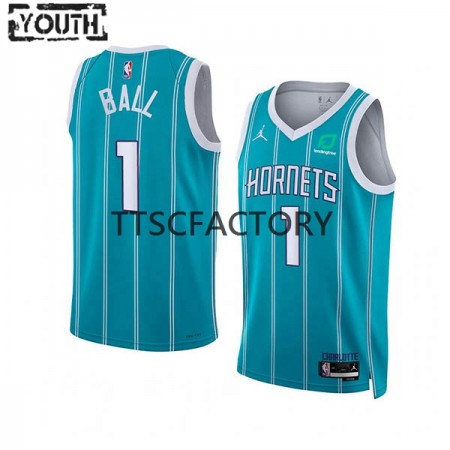 Charlotte Hornets LaMelo Ball 1 Nike 2022-23 Jordan Edition Teal Lasten Pelipaidat Swingman